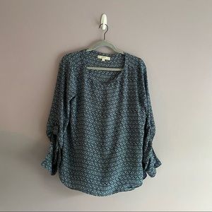 Loft Button Sleeve Top NWOT
